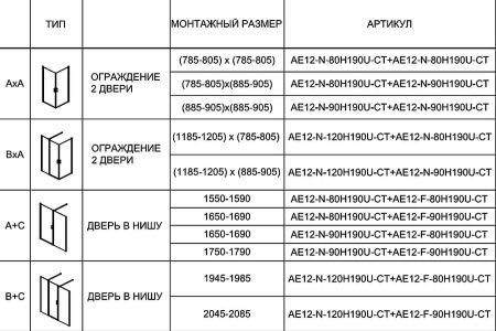Душевая дверь Aquanet Cinetic AE12-N-90H190U-CT 900, прозрачное стекло, артикул AE12-N-90H190U-CT