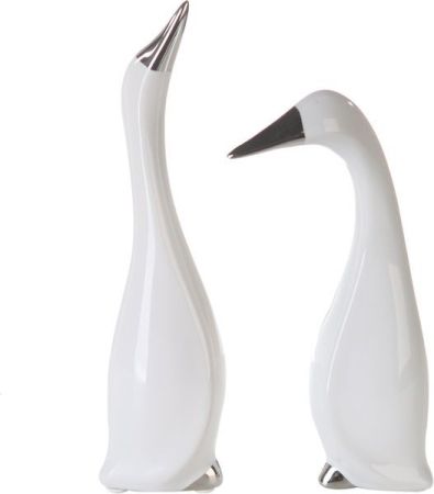 Casablanca, керамические утки "Эмми", цвет бело-серебристый (продаются парой), артикул 36961