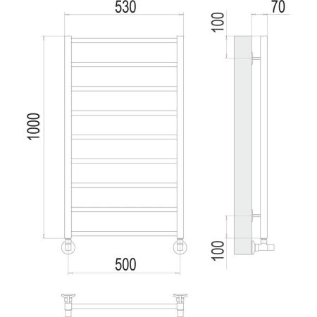 Полотенцесушитель водяной Terminus Контур П9 50х100, артикул 4670078529688
