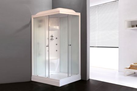 Душевая кабина Royal Bath RB 8120HP7-WC (белое/матовое) левая, артикул RB8120HP7-WC-L