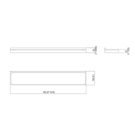 Agape Memory Полочка, 70см, цвет: матовый вороненый/черный мрамор Marquinia, артикул AMEM856BRNM