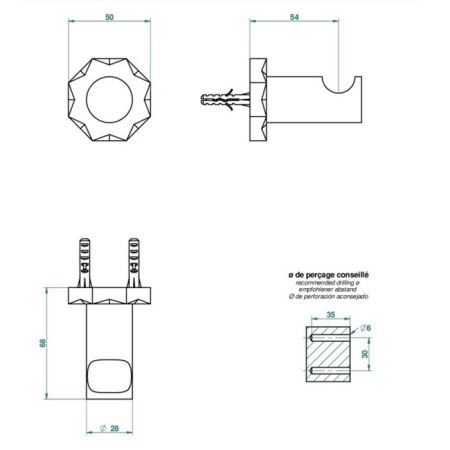 THG NIHAL PORCELAINE IVOIRE Крючок одинарный, цвет Soft gold, артикул U2N-F30-517