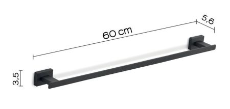 Gedy Atena, полотенцедержатель, длина 60 см, цвет черный матовый, артикул 4421/60(14)