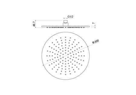 Круглый верхний душ  300*7 мм AQUATEK AQ2079CR, артикул AQ2079CR