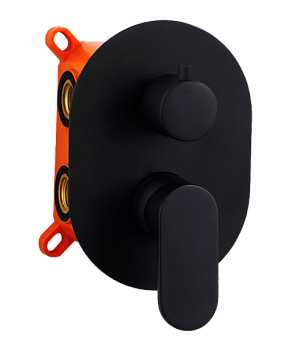 AQG Beta, встраиваемый смеситель для душа на 2 выхода, с дивертером, цвет черный матовый