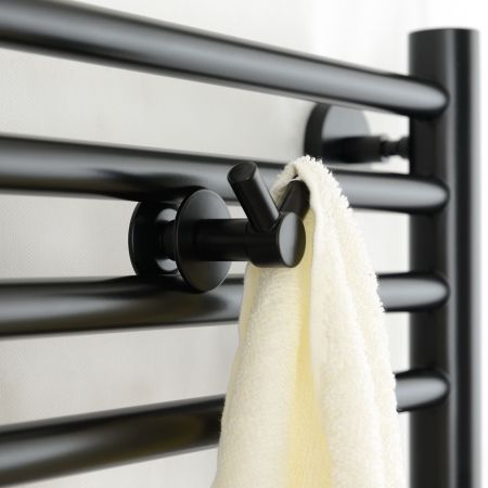 Крючок, Сунержа, ВИКТОРИЯ, двойной, ширина, мм-50, глубина, мм-50, высота, мм-50, тип установки-между перемычками полотенцесушителя, для водяных и электрических моделей, материал-нержавеющая сталь, крепления в комплекте, цвет-черный матовый