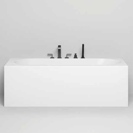 Salini FABIA Ванна пристенная 1800x800x600мм, овальная чаша, донный клапан, сифон,  слив-перелив, мат-л: S-Sense, матовый, артикул 102612M