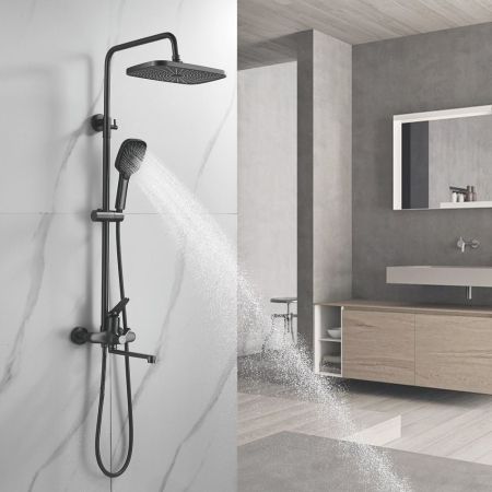 Душевая система Shevanik S6236T, оружейная сталь, артикул S6236T