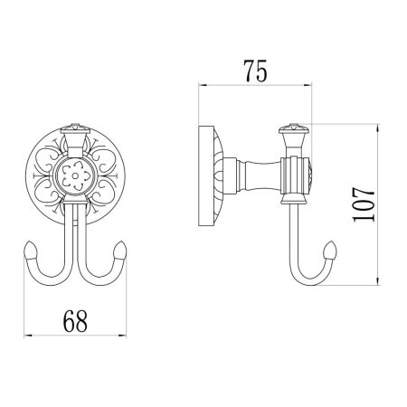 Крючок для ванной комнаты Savol S-005854A, хром