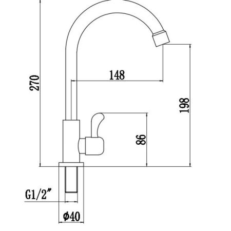 Кран на одну воду Fmark FS12210, сатин