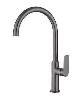 AQG Alpha, смеситель для кухни с закругленным поворотным  изливом, цвет оружейная сталь (PVD)