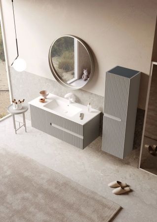 Тумба с раковиной ORKA Moonlight 120 подвесная, бежевый матовый