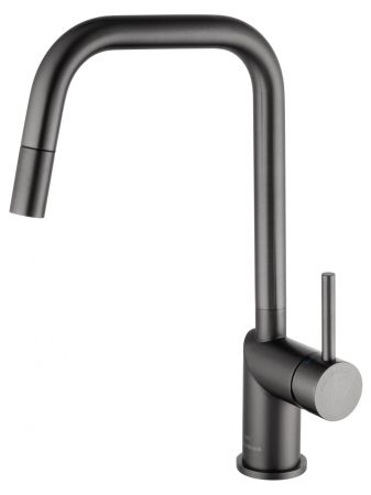Смеситель для кухни с выдвижным изливом WONZON & WOGHAND, Темный графит (WW-6018-BGG)