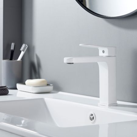 Смеситель для раковины Shevanik S4501C, белый