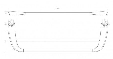 LINER-THD-60-01 Полотенцедержатель двойной 60 см, исполнение хром, артикул LINER-THD-60-01