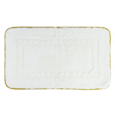 COMPLEMENTI Коврик для ванной комнаты 60х100 см. белый, узор 2, тесьма золото, артикул 29610