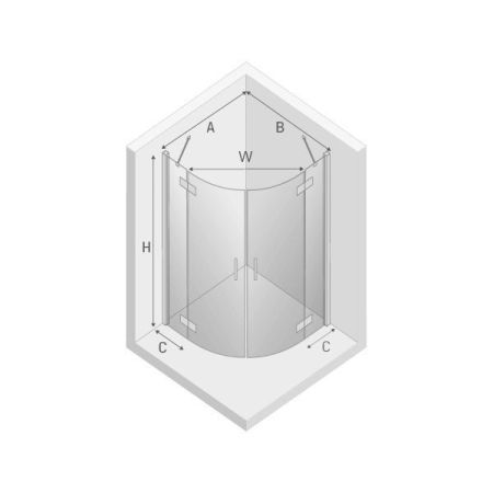 Душевое ограждение NEW TRENDY NEW MERANA BLACK 80x80x195 K-0535 (черный), артикул K-0535