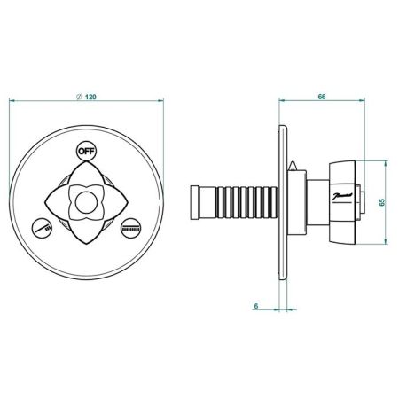 THG PETALE DE CRISTAL CLAIR Переключатель встраиваемый, внешняя часть, цвет полированное золото