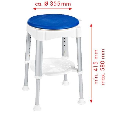 Табурет в ванную Ridder Assistent А0050401 Хром Белый, Синий, артикул А0050401