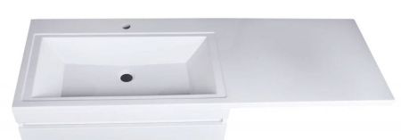 Тумба напольная "Даллас 140", 2 ящика, Люкс белая, PLUS, артикул СС-00002273