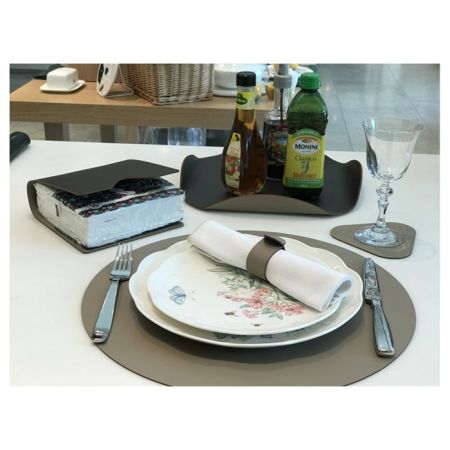 ADJ Круглый плейсмат, D40 см., цвет: капучино/шоколад, артикул 0003.04/06