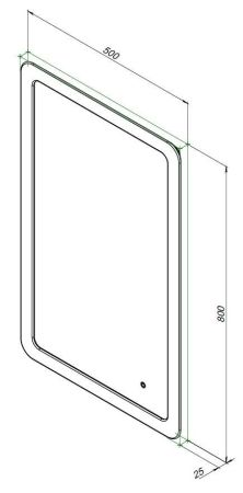 Зеркало Aquanet Ирис 50 с подсветкой LED