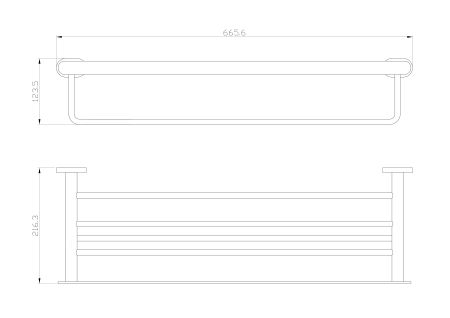 Полотенцедержатель с полкой WONZON & WOGHAND FIRST, Хром (WW-8481), артикул WW-8481
