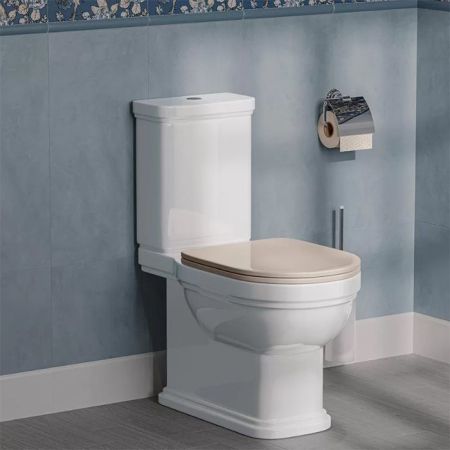 Сиденье POMPEI для напольного унитаза, камео бежевый глянцевое, артикул PO.seat.01\CAM