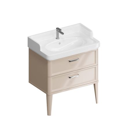 Kerama Marazzi Тумба POMPEI напольная с 2 ящиками 80, камео бежевый глянцевый, артикул PO.N.80.2\CAM