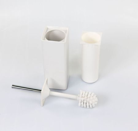 Stil Haus Living, напольный керамический ёрш, цвет хром - белый матовый - белая керамика, артикул LV12A(03)