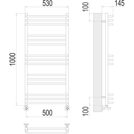 Полотенцесушитель водяной Terminus Соренто П15 50х100, артикул 4670078530844