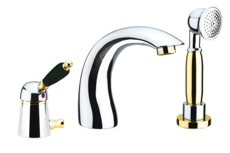 Смеситель на борт ванны Fiore IMPERIAL BLACK 89CO5105, хром/золото, артикул 89CO5105