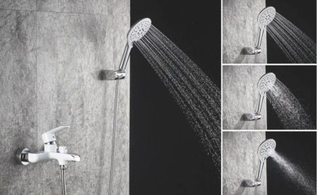 Смеситель для ванны Rose R2102F, белый/хром