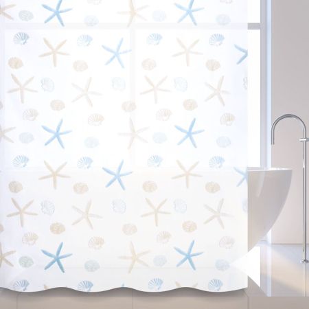 Штора для ванной комнаты Savol S-6PEVA03, морские звезды, артикул S-6PEVA03