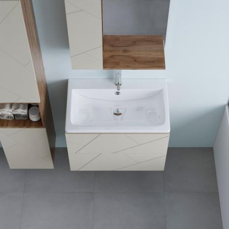 Тумба под раковину подвесная Бриклаер КРИСТАЛЛ латте, 70 см, артикул 4627125416934