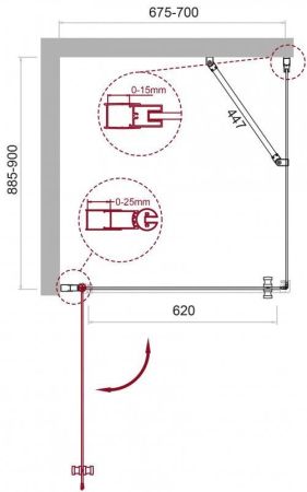 Душевой уголок BelBagno ETNA-AH-1-70/80-C-Cr, артикул ETNA-AH-1-70/80-C-Cr