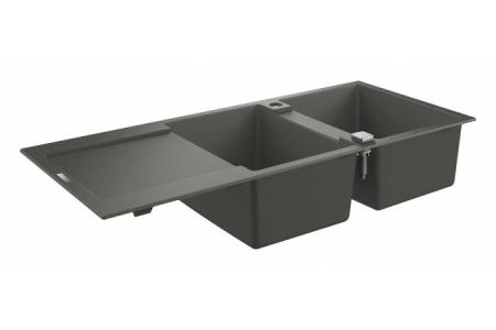Мойка GROHE K500 с 2 чашами, 1160 x 500 мм, серый гранит (31647AT0)