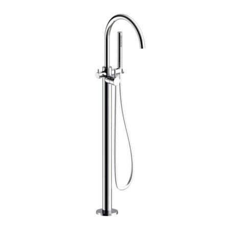 Смеситель для ванны и душа, Almar, тип открывания воды-однорычажный, тип регулирования воды-керамический картридж, монтаж-напольный, отверстия для монтажа-1, вынос излива, мм-277, в комплекте-ручной душ, держатель ручного душа, шланг,мм-1500, внутренняя ч, артикул E216000.CR