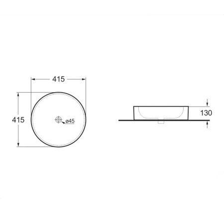 Раковина керамическая Vincea VBS-104MB, 415*415*130, накладная, цвет матовый черный, артикул VBS-104MB