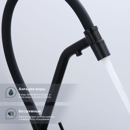 Смеситель для кухни с подключением фильтра Splenka S70.62.06, черный, артикул S70.62.06