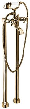 Emmevi Deco Classic, двухвентильный напольный смеситель для ванны (излив 12 см), с набором для душа, цвет бронза