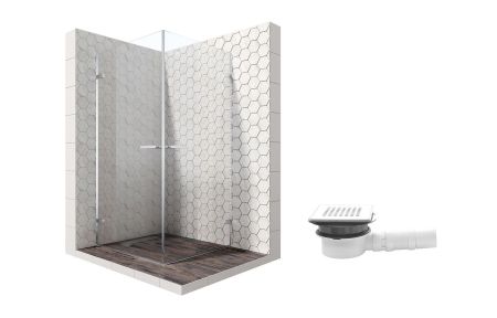 Душевой уголок Ambassador Abner 10011105-MA1, квадратный, точечный трап, 90х90, артикул 10011105-MA1