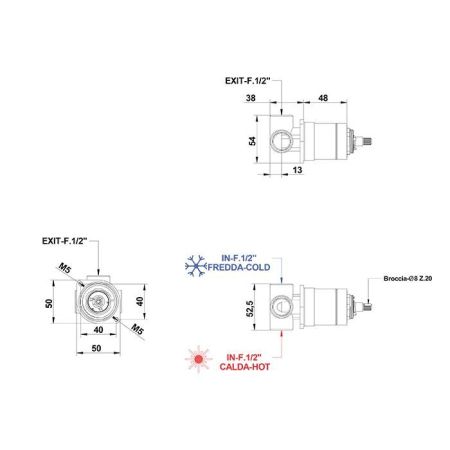 BONGIO Внутренняя часть прогрессивного смесителя для душа