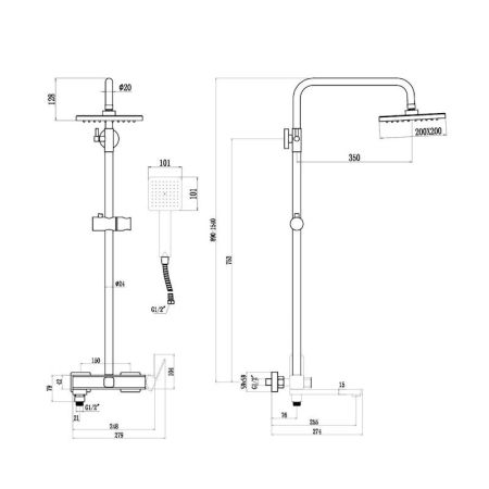 Душевая система Fmark FS8745-22, сатин, артикул FS8745-22