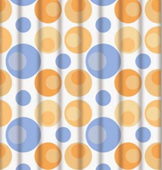 Штора для ванной FASHUN A8804, оранжевый/голубой