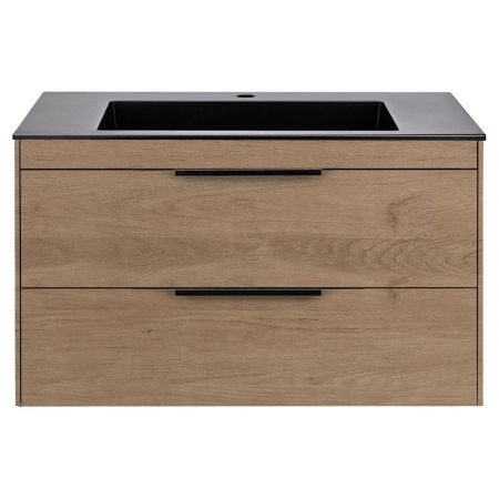 База под раковину Chiara 2D 800 подвесная, 2 выкатных ящика soft-close, N.Oak, артикул VMC-2C2800NO