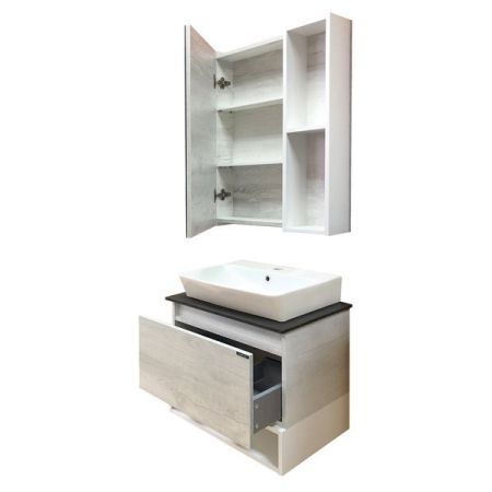 Зеркальный шкаф Comforty Прага 60 4147599 Дуб белый, артикул 4147599