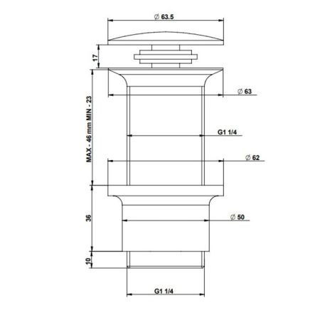 Bongio Complements Донный клапан clic-clac  1.1/4, цвет Nichel Spazzolato, артикул 00079NSST