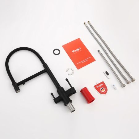 Смеситель для кухни с подключением фильтра Raglo R81.63.06, черный