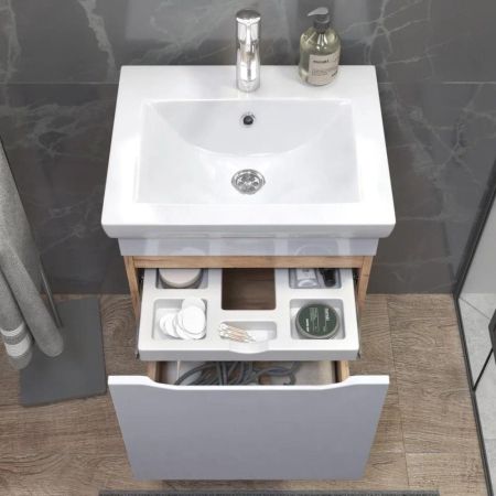 Тумба под раковину подвесная VIGO Grani 028 дуб золотой, 50 см, артикул 028 дуб золотой